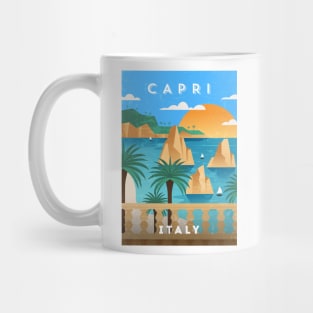 Capri, Italy. Retro travel minimalist poster Mug